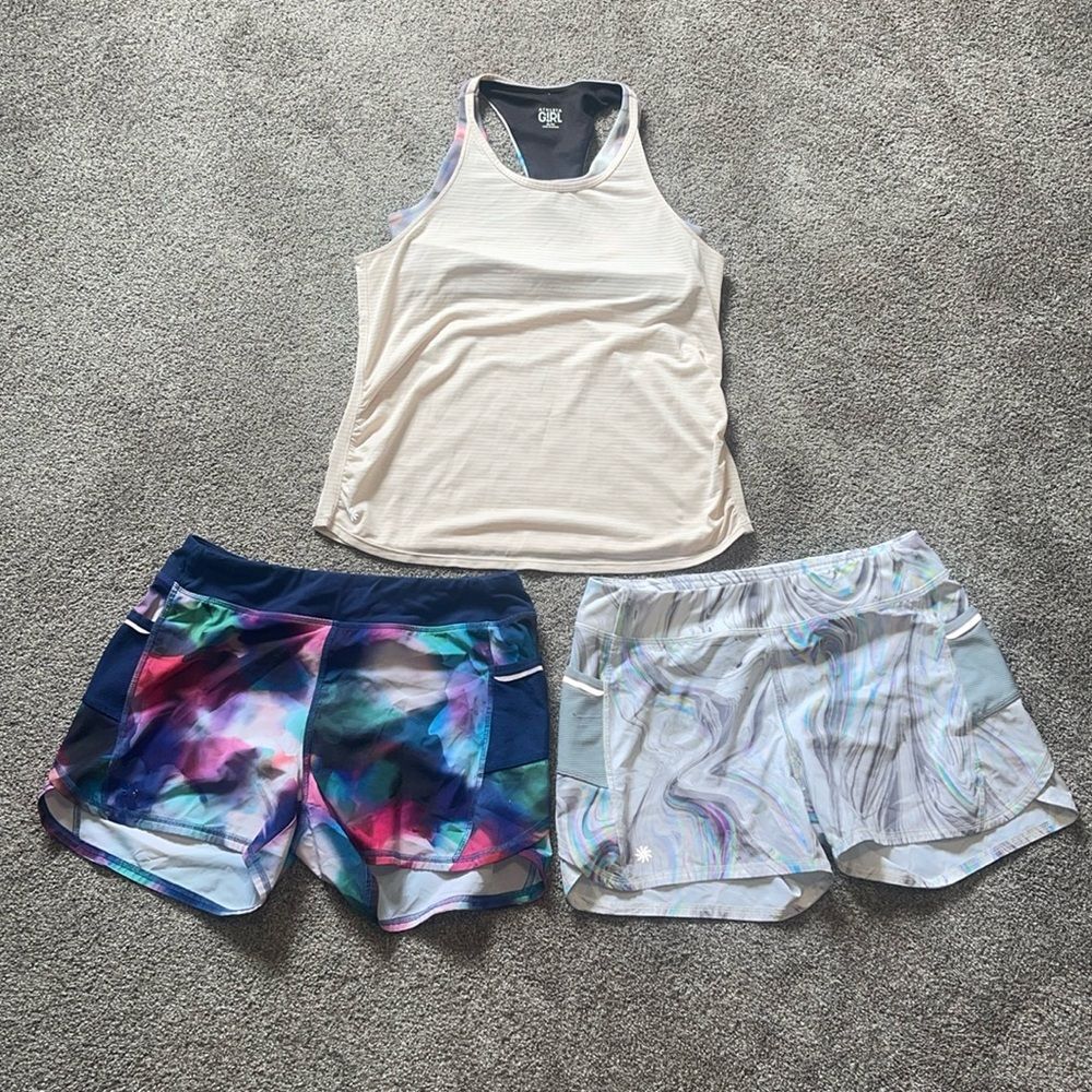 ATHLETA GIRL Bundle Colorful Athletic Tank & Shorts
Top -S 14 Bottoms - S 16